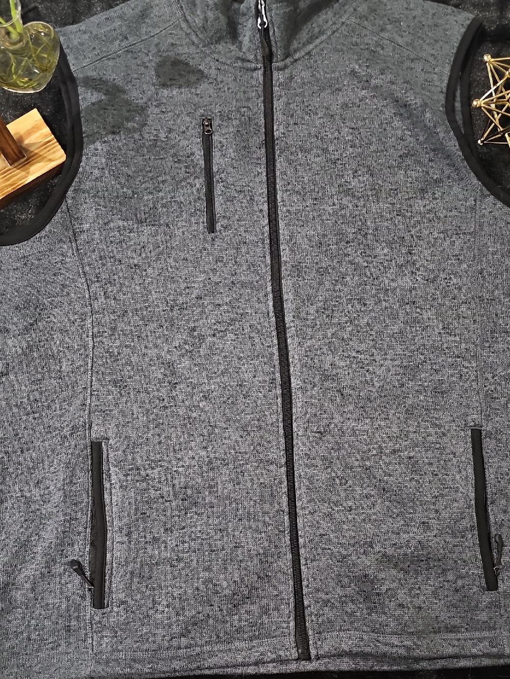 Men's Full-Zip Heathered Gray Sweater Vest
